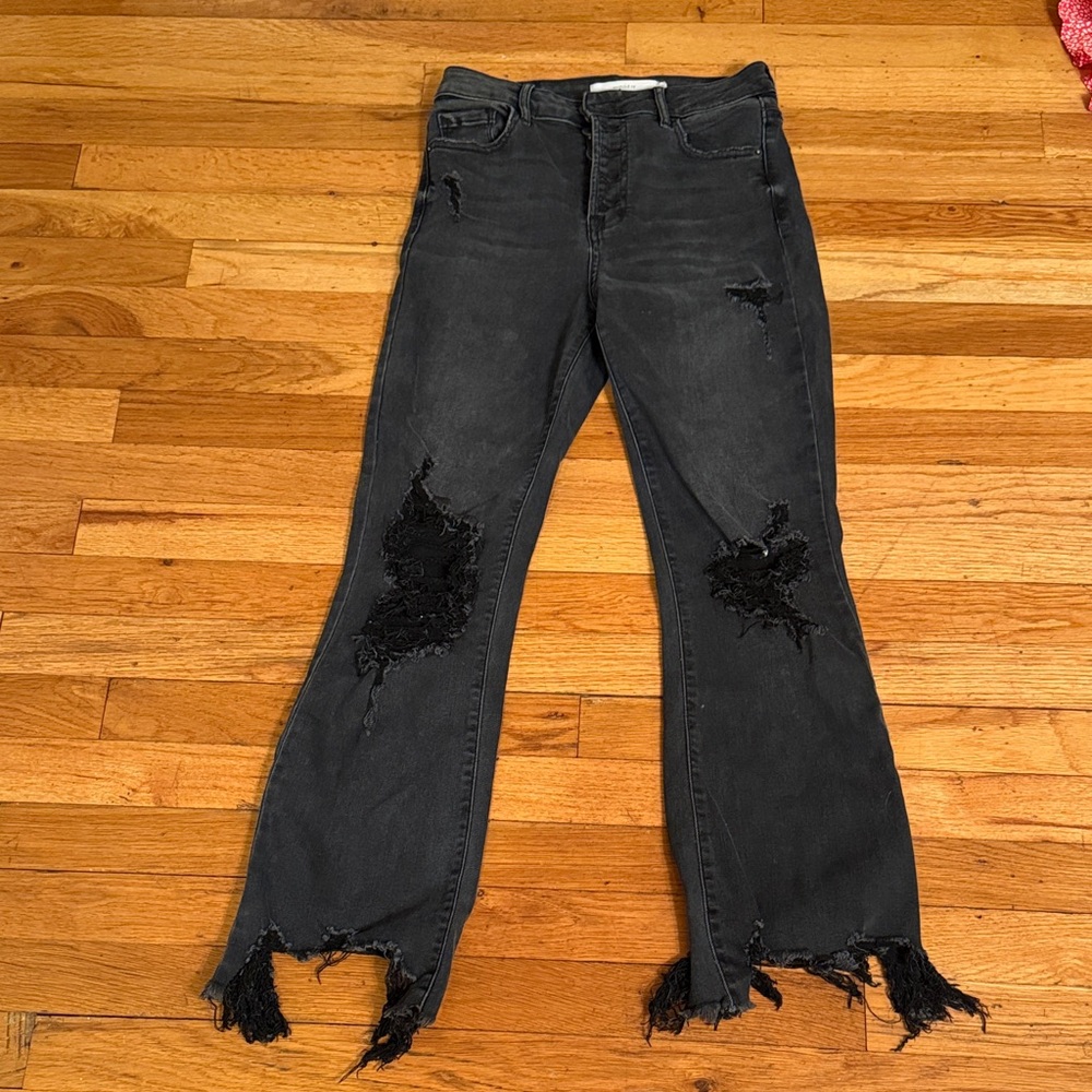 Hidden Distressed Black Women's Jeans